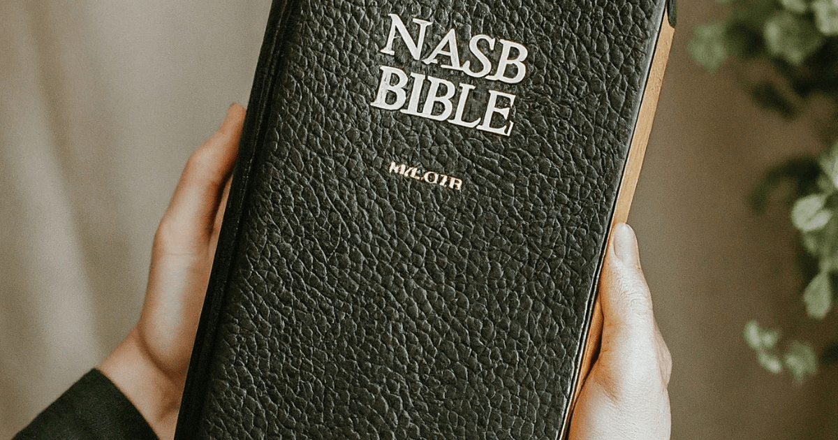 Man holding NASB Bible