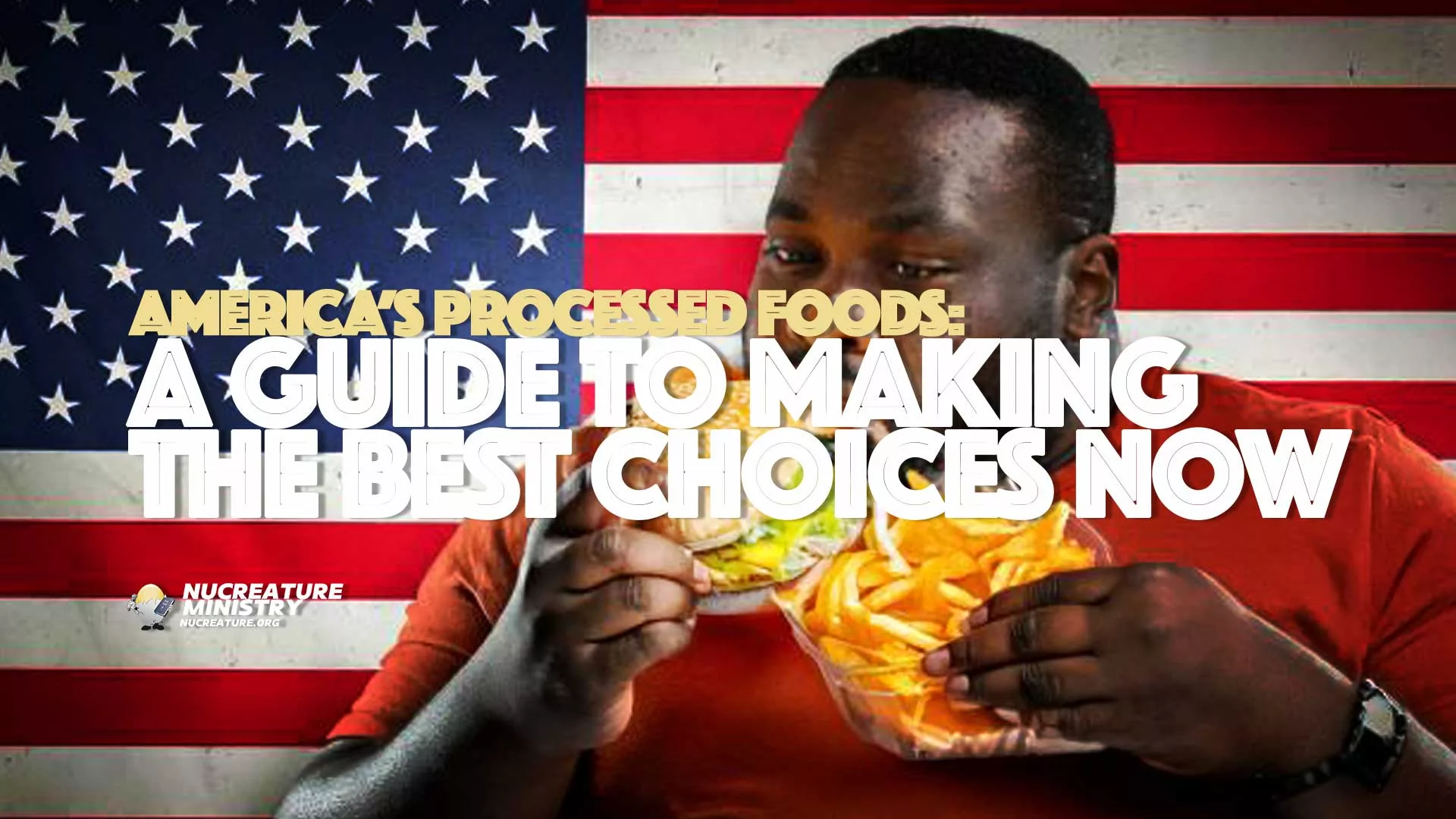 Americas Processed Foods: Black man eating fast food