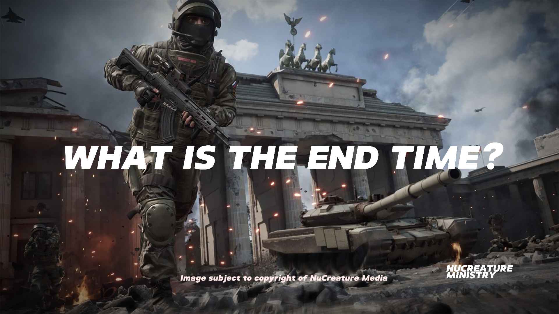 End Time Apocalyptic scene of war in America